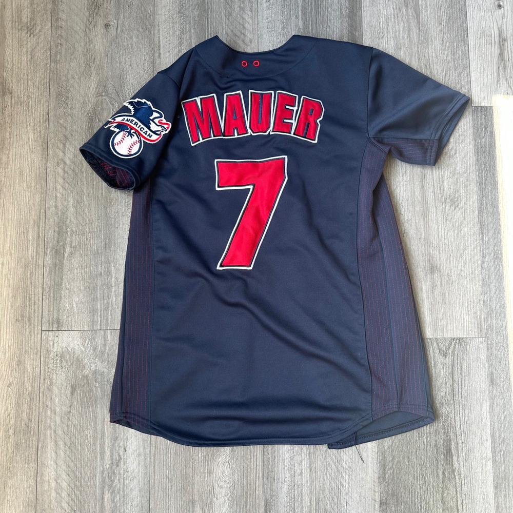 Minnesota Twins Joe Mauer #7 Kids Large Navy Baseball Jersey Youth L